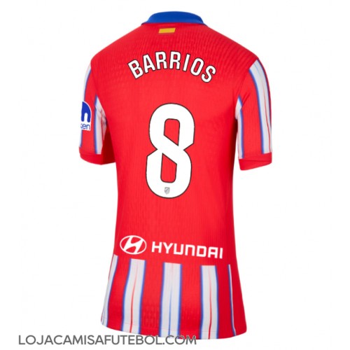 Camisa de Futebol Atletico Madrid Pablo Barrios #8 Equipamento Principal Mulheres 2024-25 Manga Curta